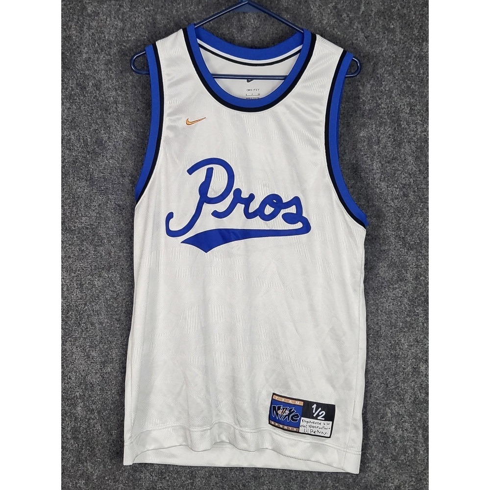 Nike Lil Penny‎ Basketball Jersey White Blue Men Sz S 1/2 Pros Hardaway DA5991